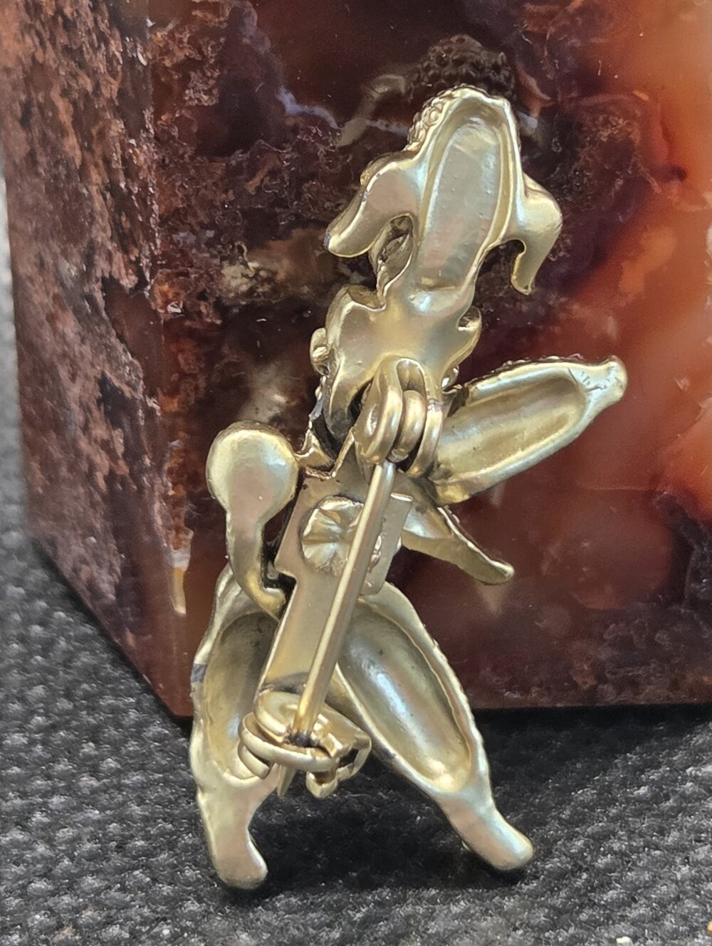 Poodle Gold Bobblehead Brooch Vintage - Picture 2 of 8